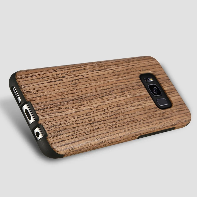 KISSCASE ретро текстуры деревянный узор чехол для samsung Galaxy S10 плюс S10e S8 Lite зерна мягкой ТПУ Coque дерево случае принципиально крышка - Цвет: Dark Gray