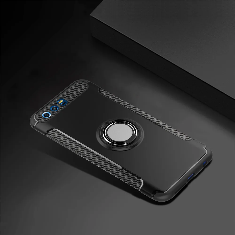 Чехол для Huawei Honor 9 цветной металлический магнитный держатель кольца Мягкий