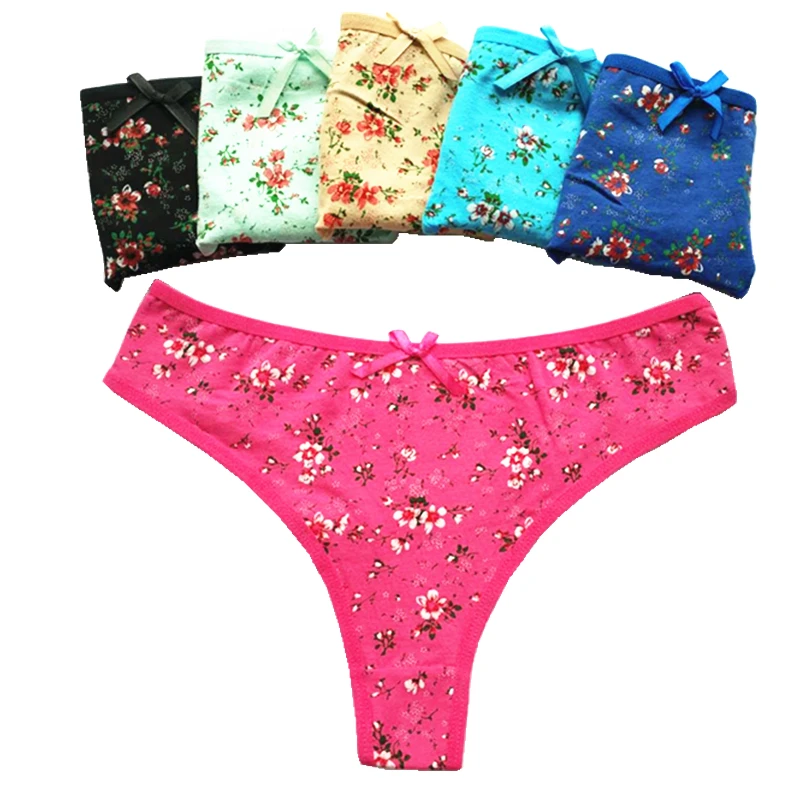 Бикини стринги женские с цветочным принтом g сексуальное Kawaii нижнее белье для