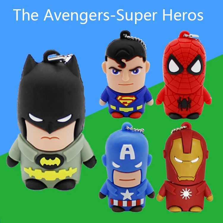 Superheros USB 128 ГБ 512 ГБ Superman Spiderman Batman Flash Drive 64 ГБ 8 ГБ 16 ГБ 32 ГБ флеш-накопитель 3,0 карта памяти флэш-карта 256 ГБ