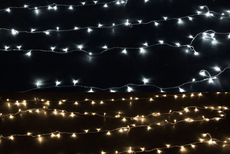 

Warm White/White 50m 400 Led Bulbs Christmas Tree Fairy Party String Lights Waterproof Xmas Festival Holiday Garden Decoration