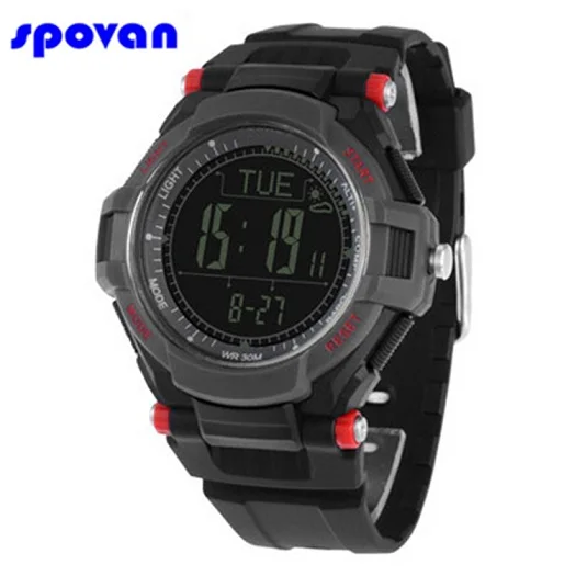 RedBlack SPOVAN мужские спортивные часы Мужские Цифровые высота барометр компас термометр шагомер погода военные часы Relogio Masculino - Цвет: RedBlack