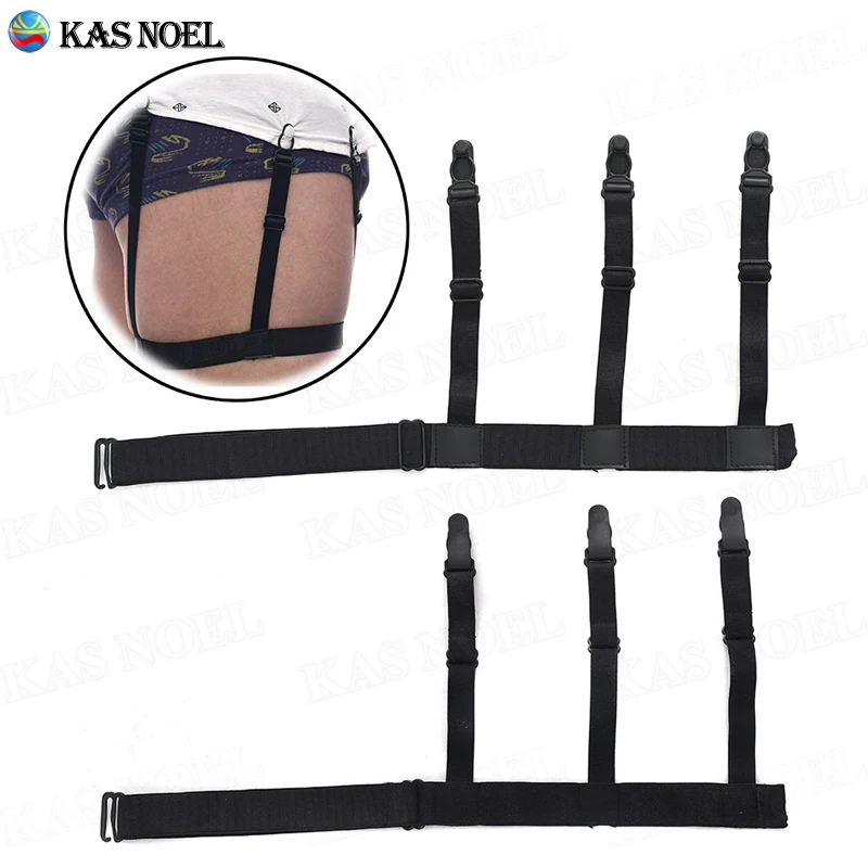 

Unisex No Tuck Garters Non-slip Locking Clamps Suspenders Elastic Straps Men Shirt Stays Holders Adjustable Elastic Suspenders