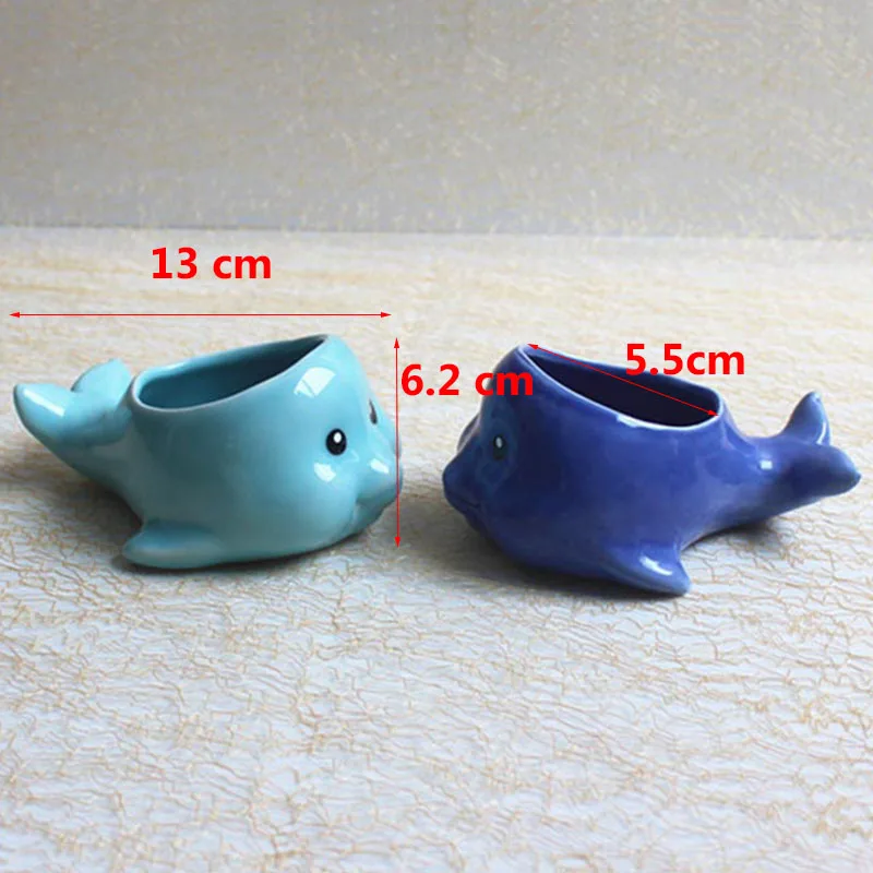 Yefine креативный Дельфин мультяшный животный керамический цветочный горшок для