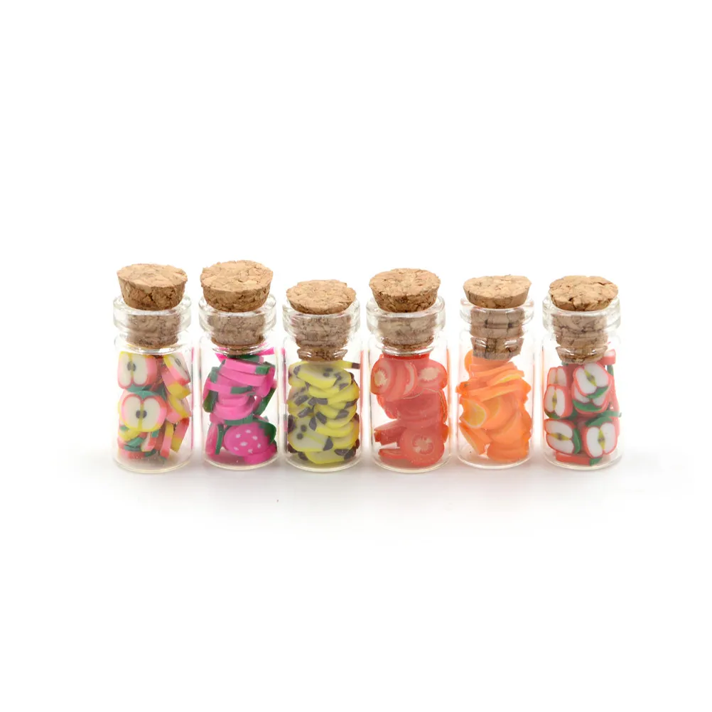 

4pcs New Random Miniature Glass Storage Jars with Lids Fruit Slices for 1/12 Dollhouse Kitchen Accessory