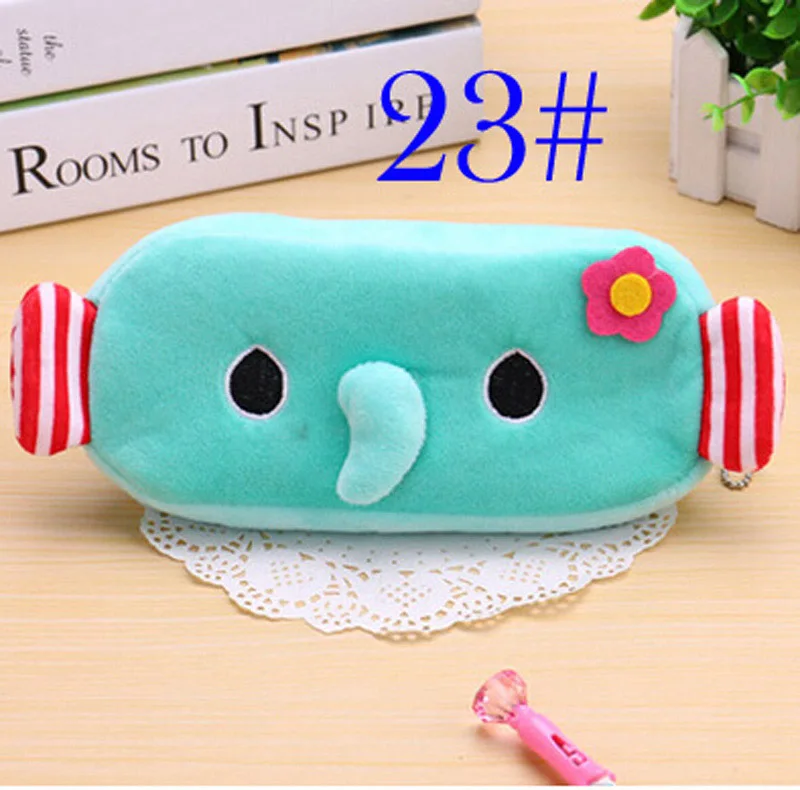 23 1 шт. милый мультфильм Плюшевый школьный пенал Kawaii Большой размер дети пенал набор канцелярских принадлежностей животных канцелярия канцтовары - Цвет: 23