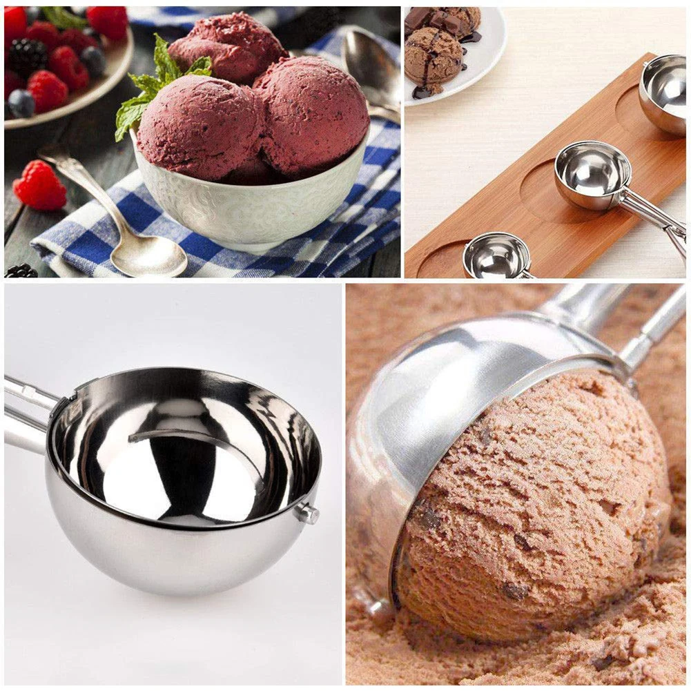3Pcs/set Stainless Steel Ice Cream Muffin Scoop Mashed Potato Fruit Kitchen Tools Eating Accessories | Дом и сад