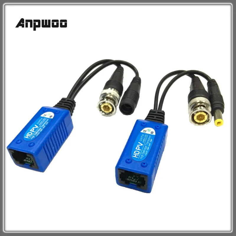 

For HD CVI/AHD/TVI Twisted BNC CCTV Passive Transceivers Cat5 CCTV UTP Video Balun IPC For 2MP 3MP 4MP Anpwoo 500PV 200M Range