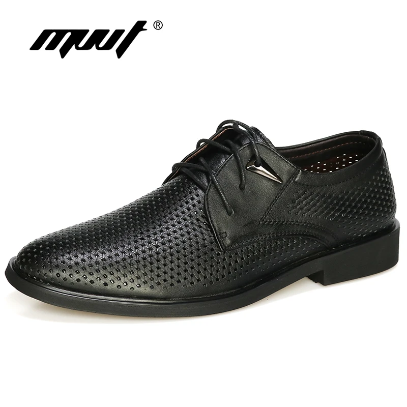 Туфли мужские из натуральной кожи оксфорды дышащие с перфорацией модельные