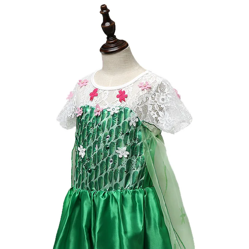 Детское летнее платье принцессы Эльзы и с коротким рукавом | Детская одежда обувь