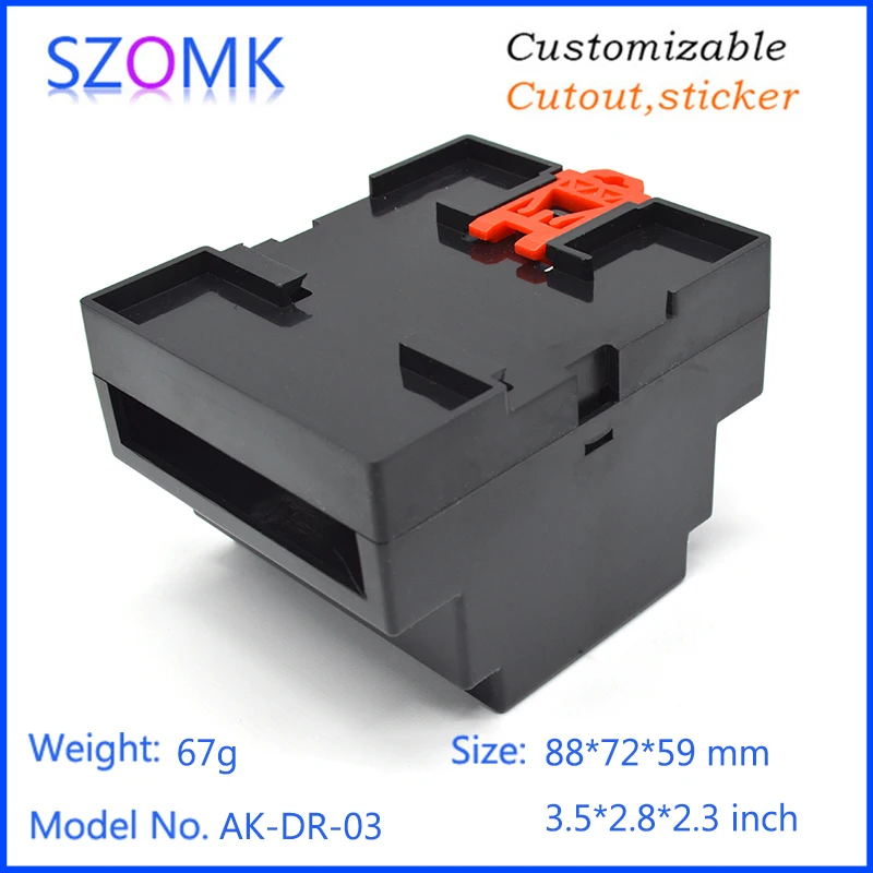 Пластиковый корпус для din рейки elctronics пластиковый чехол оборудования 88*72*59