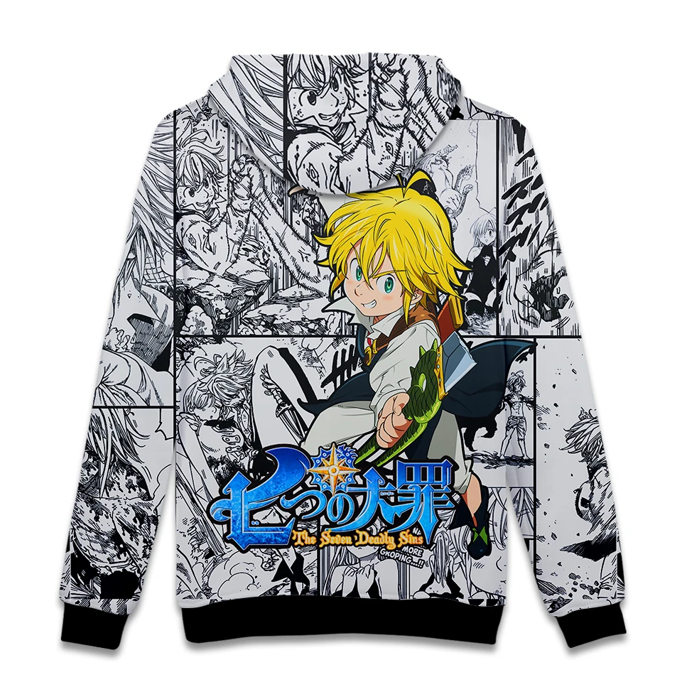 Aikooki Japan Anime Nanatsu No Taizai Men's Pullover Hoodies Men/Women The Seven Deadly Sins Sweatshirts Kawaii Cartoon Coats