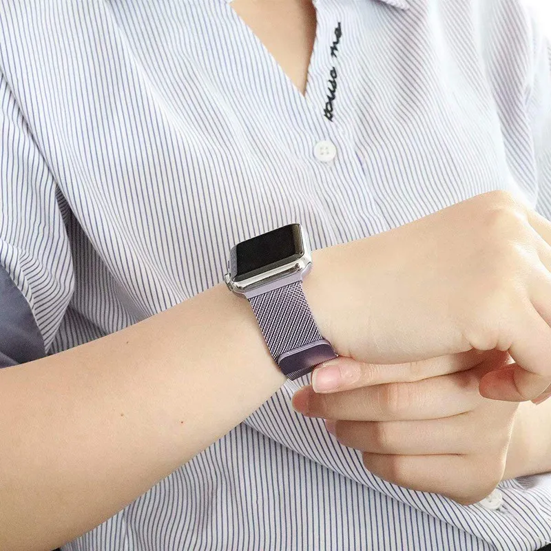Миланский ремешок для Apple Watch Band 42 мм 38 мм 40 мм 44 мм металлический браслет из нержавеющей стали сетчатый ремешок для часов iwatch Serise4321