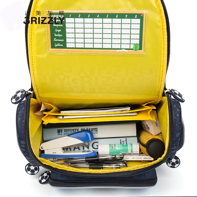 Русский большой бренд гризли печать детские школьные сумки для мальчика