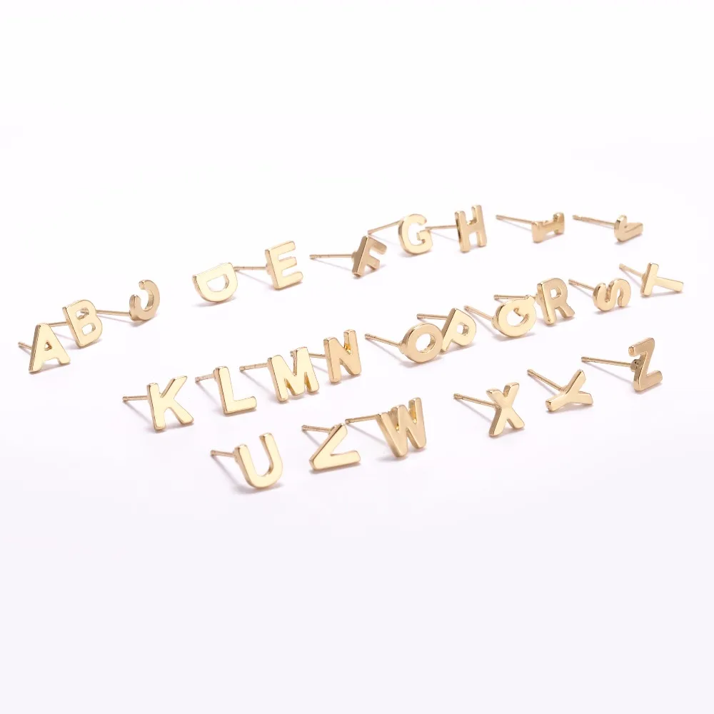 Новинка 2017 модные крошечные серьги с буквенным принтом для женщин изящные