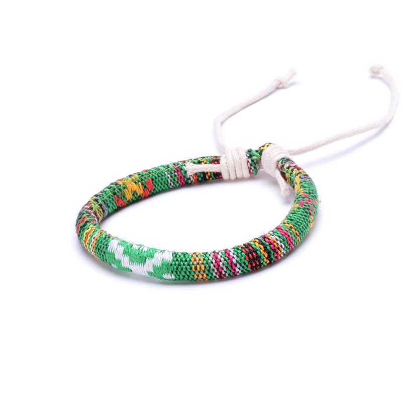 Ручной работы очаровательный тканый веревочный браслет богемная вышивка