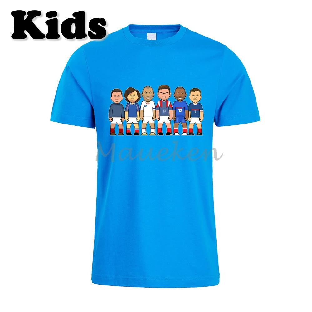 Детская футболка с рисунком из мультфильма Зинедин Зидан Eric Cantona Thierry Henry Michel Platini