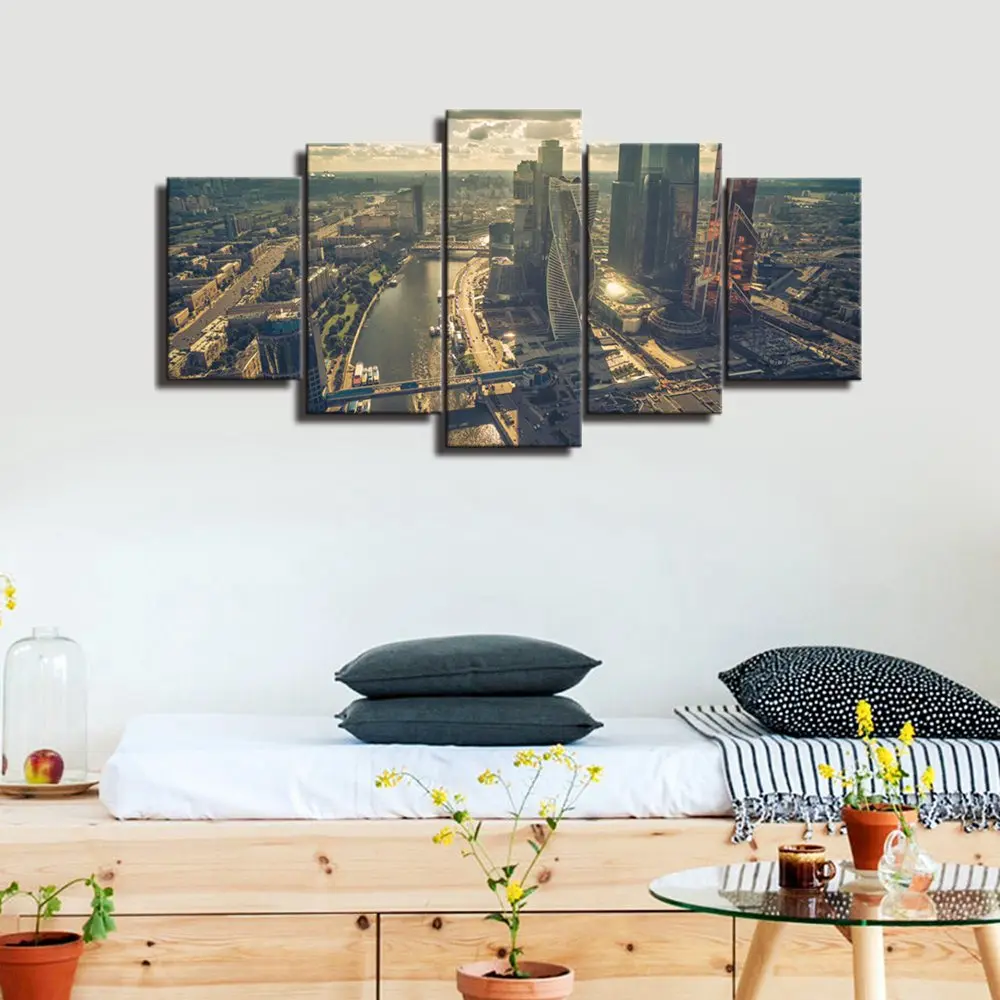Настенная картина с изображением Московского города Настенный декор для