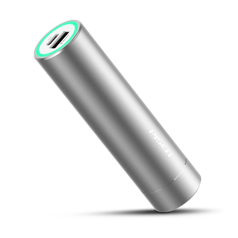 SILVER Pisen mini type-C 5000mAh power Bank 5 V/3A внешний аккумулятор портативное зарядное устройство для смартфонов и планшетов - Цвет: SILVER