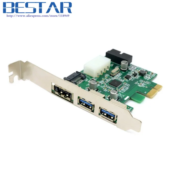 Внешний адаптер Pci e PCI Express для карт 2 порта USB 3 0 Esata 19pin|express card adapter|2 ports usb 3.0usb header |