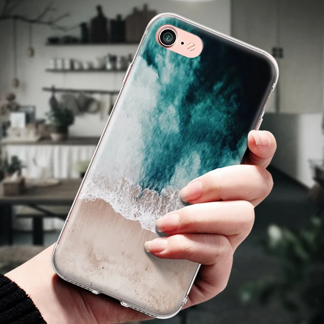Силиконовый чехол для iPhone 4 4S 5 5S SE 6 6S 7 8 Plus X XR XS Max из ТПУ с защитой от солнца пляжа