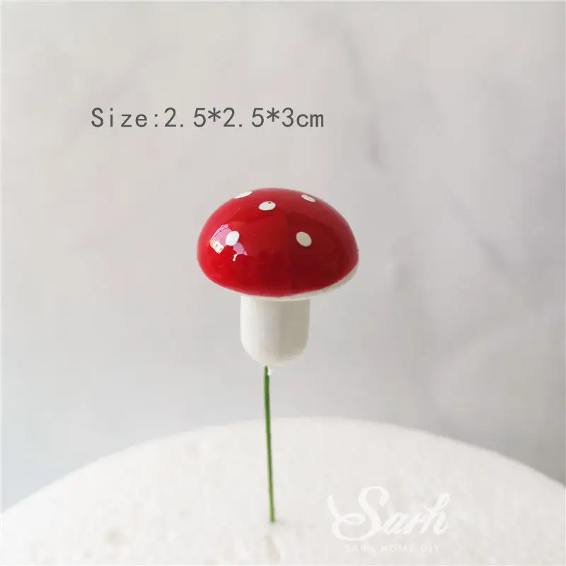 6pc foam mushroom Украшение в виде жирафа, льва, лисы, обезьяны, торта, топперы для детского дня рождения, вечерние, свадебные, с днем рождения, прекрасные подарки - Цвет: 6pc foam mushroom