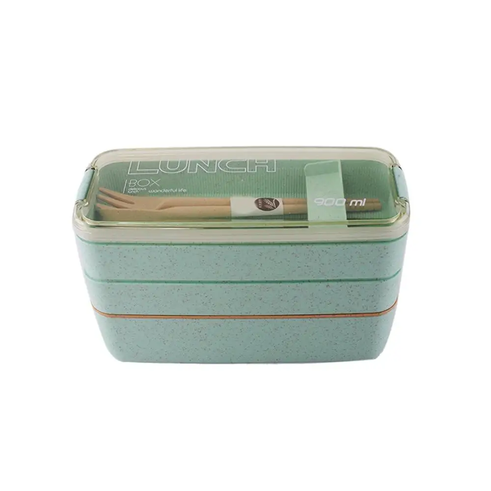 Микроволновая печь контейнер для хранения посуда 3 слоя пшеничной соломы коробки