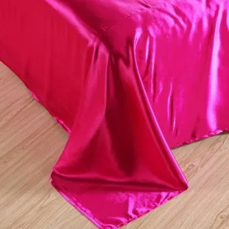 7 шт. ярко-розовые шелковые простыни комплекты постельного белья California King Queen