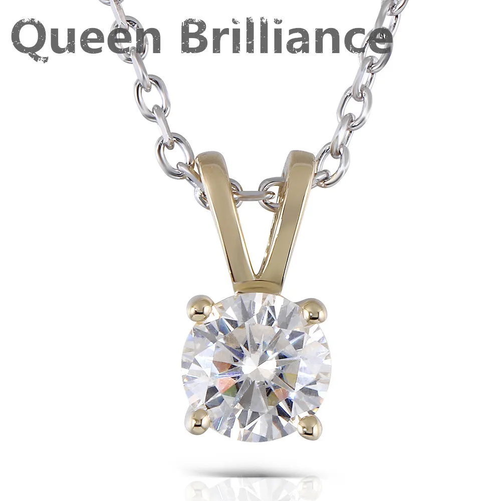 Кулон с муассанитом 10 к желтое золото диаметр 6 5 мм|gold diamond pendant|necklace pendant womennecklace
