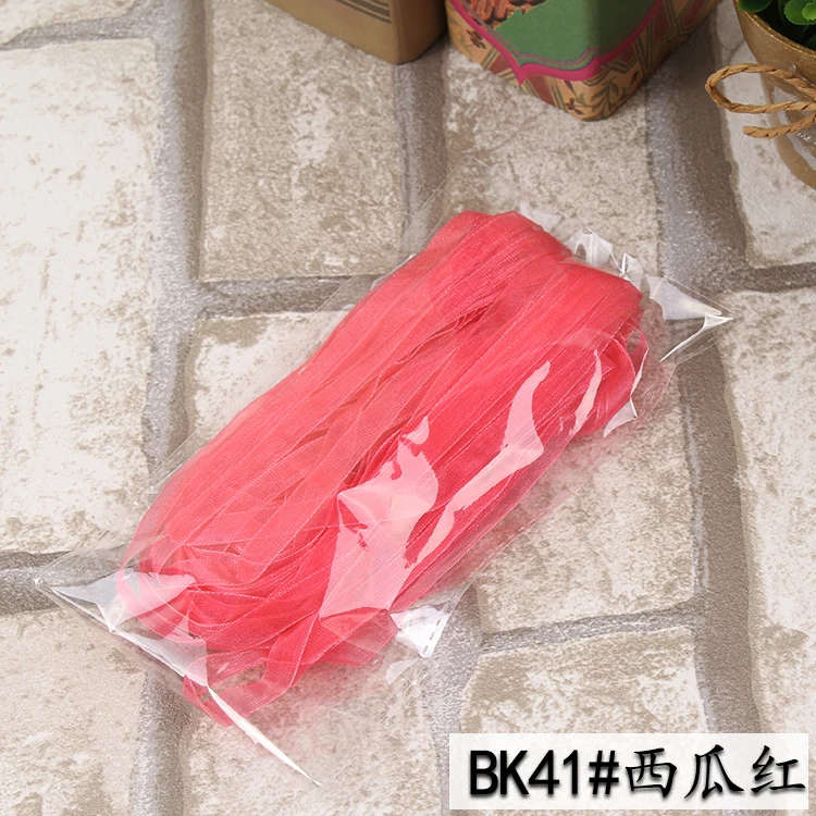 Watermelon 10 метров 6 мм органза ленты Рождество Хэллоуин вечерние упаковка для свадебного подарка упаковочные ленты принадлежности для выпечки ткань цветы - Цвет: Watermelon