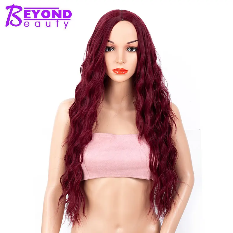 Синтетические коричневые красные парики Beyond beauty Glueless Повседневные Вечерние парики для косплея для женщин - Цвет: Красный