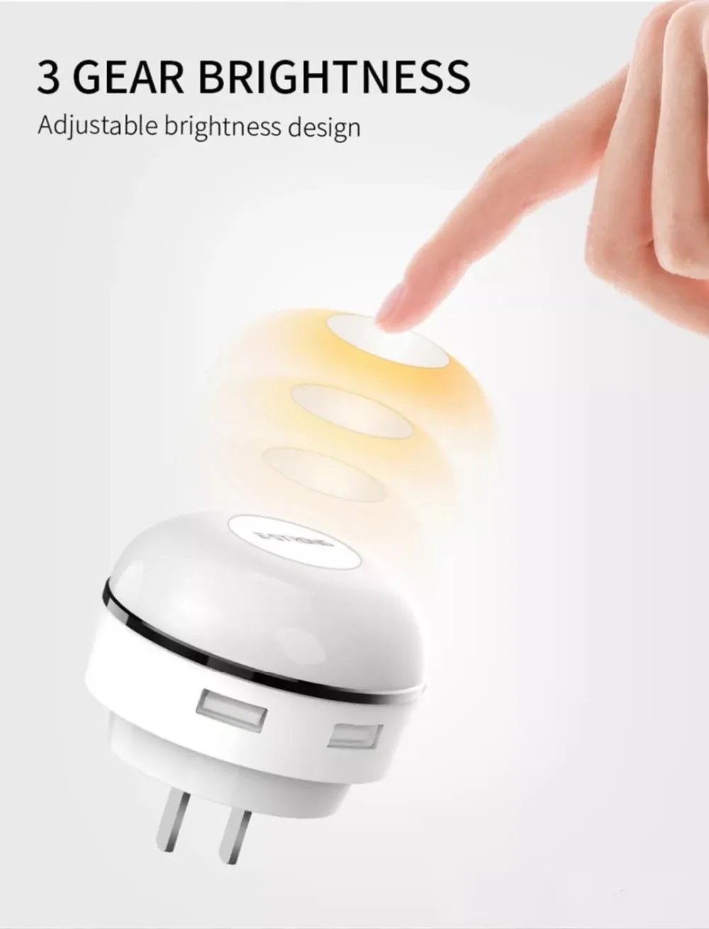 AIXXCO Smart Touch ночь светодиодный зарядное устройство лампы 2 порт 3.1A Европейская USB Зарядка адаптер телефона Путешествия стены Зарядное устройство для iPhone samsung