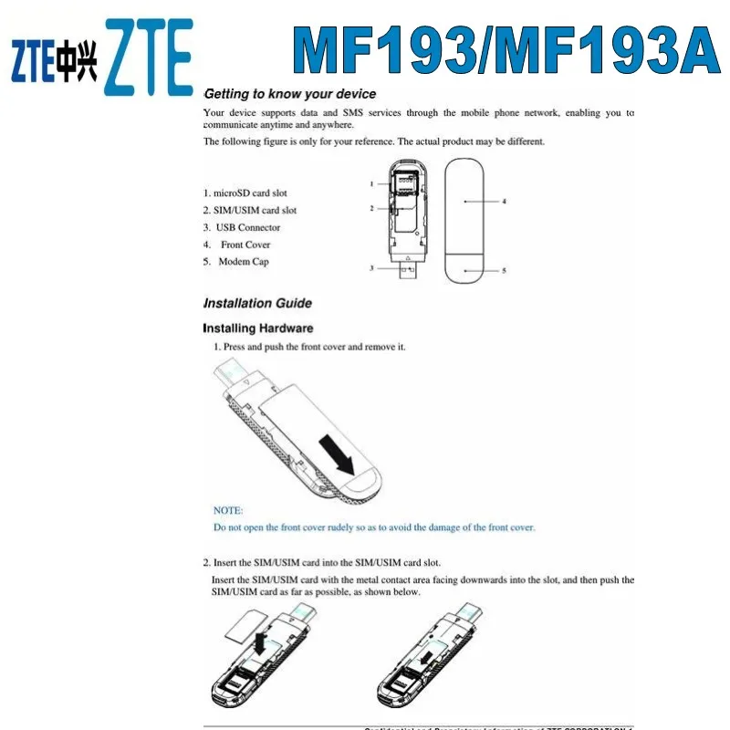 100 шт./лот разблокирован ZTE MF193/MF193A 3G USB модем логотип случайным образом|Сетевые