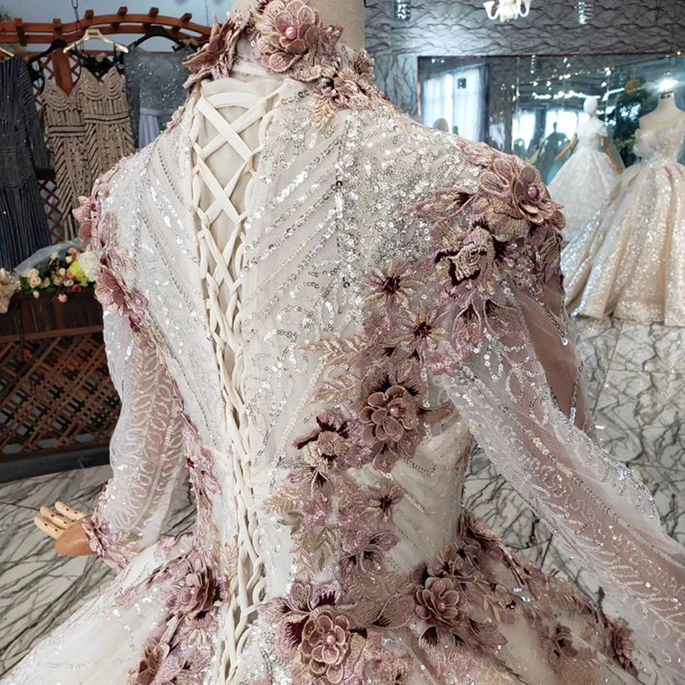 Женское мусульманское свадебное платье Greenspine с длинным рукавом и объемными