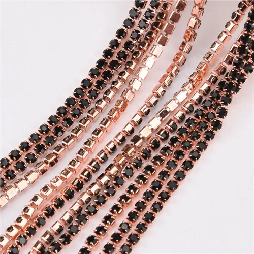 Стразы AAAAA отделка прозрачный камень Хрустальная цепочка розовое золото