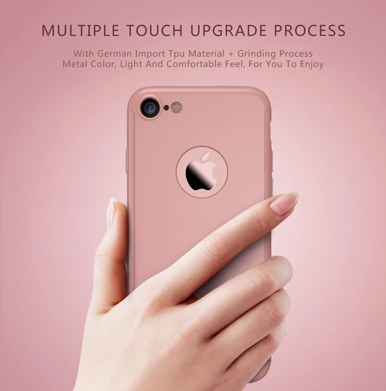 Чехол iPaky для iphone 7 Plus чехол 360 Полное покрытие для Apple iphone 8 Plus чехол+ стеклянная пленка PC Coque для iphone 7 8 8plus чехол s