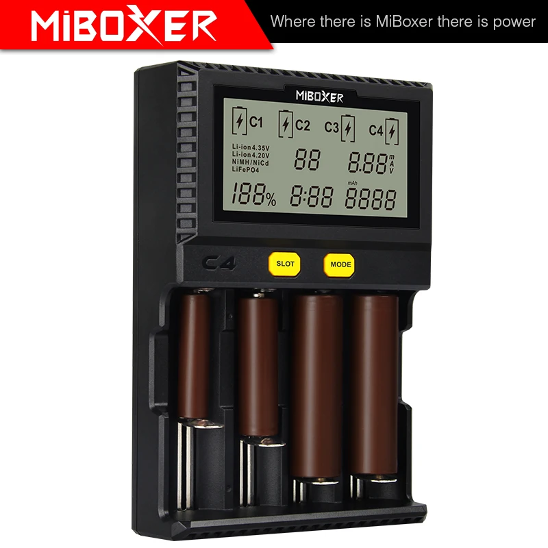 Зарядное устройство C8 с ЖК дисплеем литий ионные LiFePO4 Ni MH AA AAA 21700 20700 17670 26650 RCR123 MiBOXER