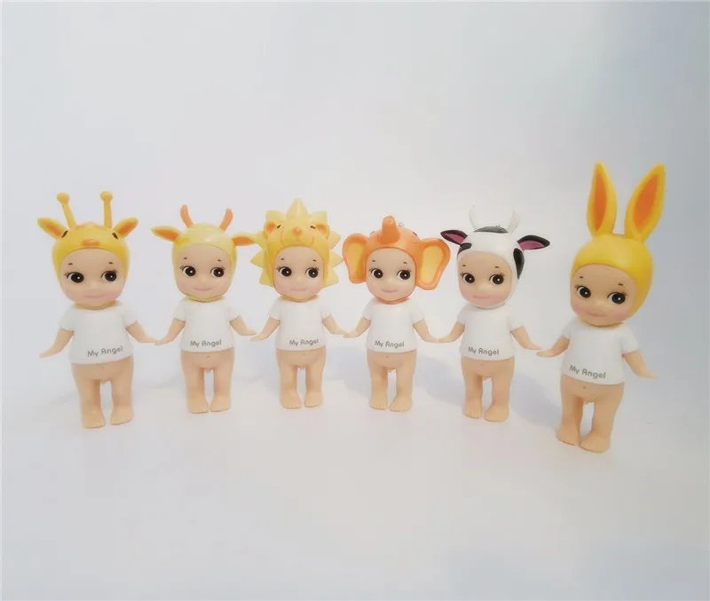 Кукла 6 шт./лот фигурка Сонни ангел кролик жираф корова Лев Kewpie игрушка украшение