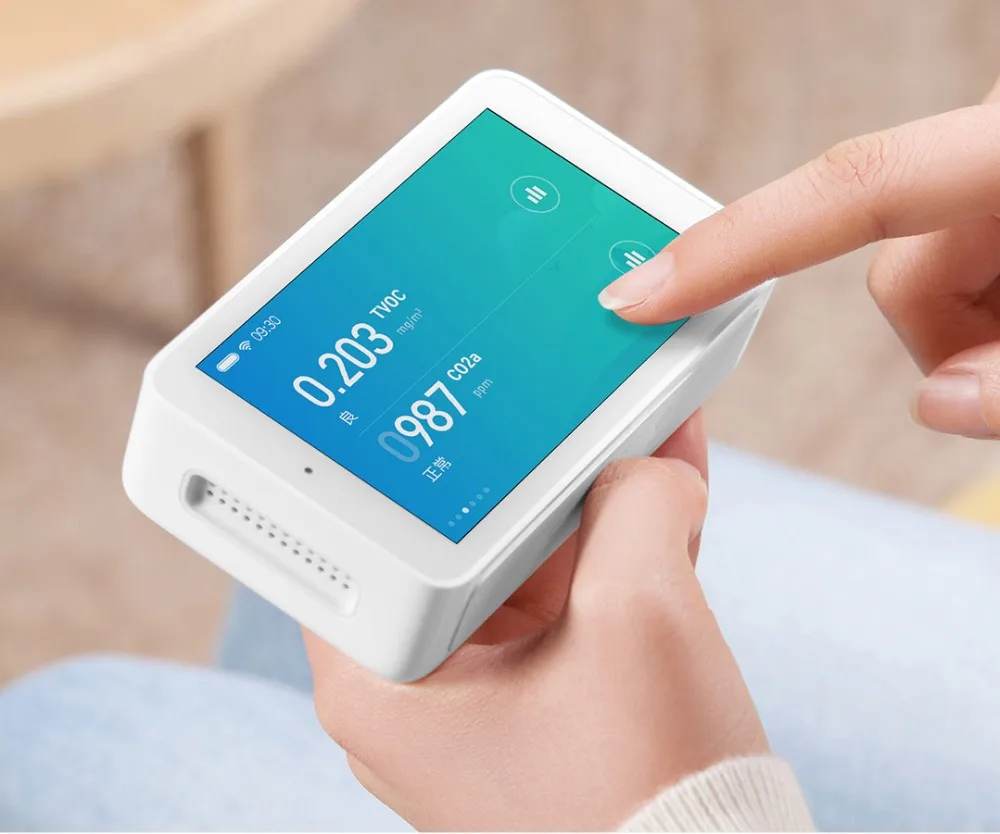 Новейший детектор воздуха Xiaomi Mijia, высокоточный датчик, разрешение экрана 3,97 дюйма, 800*480, интерфейс pUSB, удаленный мониторинг