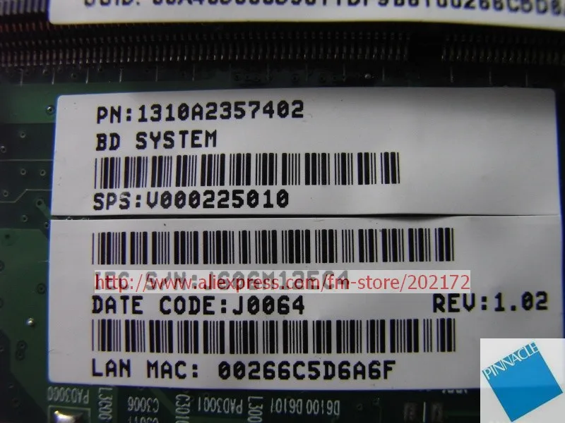 Материнская плата для ноутбука Toshiba Satellite C650D C655D V000225010 6050A2357401