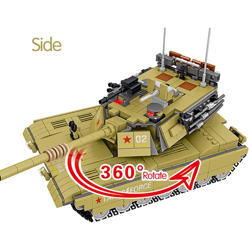 1065 шт. военные строительные блоки 96A Main Battle Tank совместимые с WW2 армейские