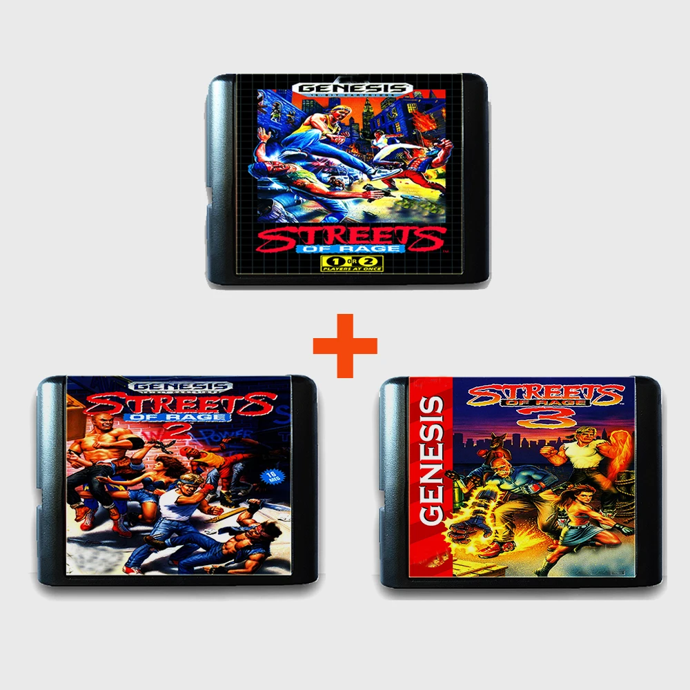 Картридж Sega MD для игр Mega Drive Genesis Street Of Rage 1 2 3 16 bit | Электроника