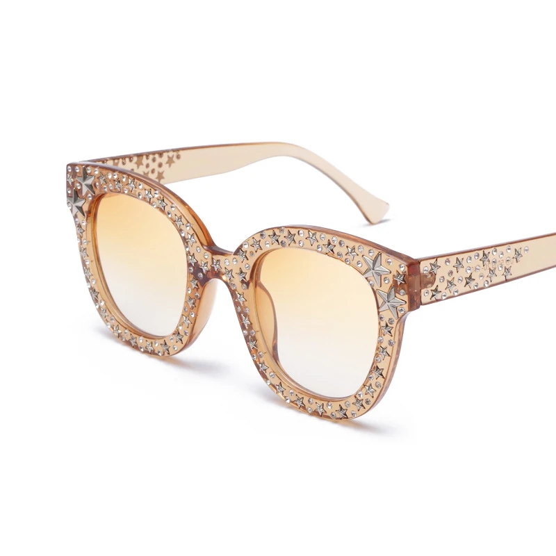 Большие солнцезащитные очки женские кошачий глаз винтажные роскошные со