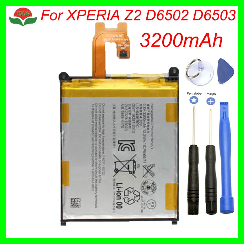 Сменный аккумулятор ISUNOO LIS1543ERPC для SONY XPERIA Z2 D6502 D6503/XY 3200 мАч с ремонтными