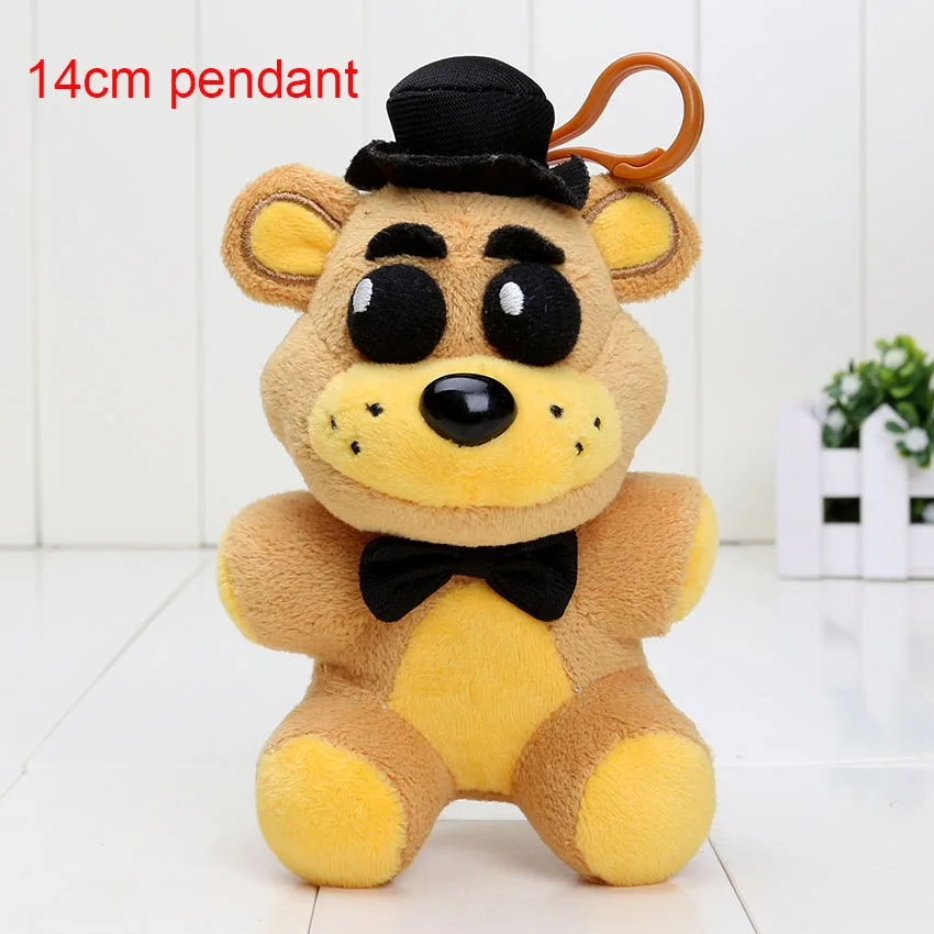 FNAF пять ночей у Фредди плюшевые игрушки Fazbear кошмар Фредди Золотой Фредди плюшевый Кукла El Chip Lefty Rockstar Foxy мягкие - Цвет: 14cm black hat