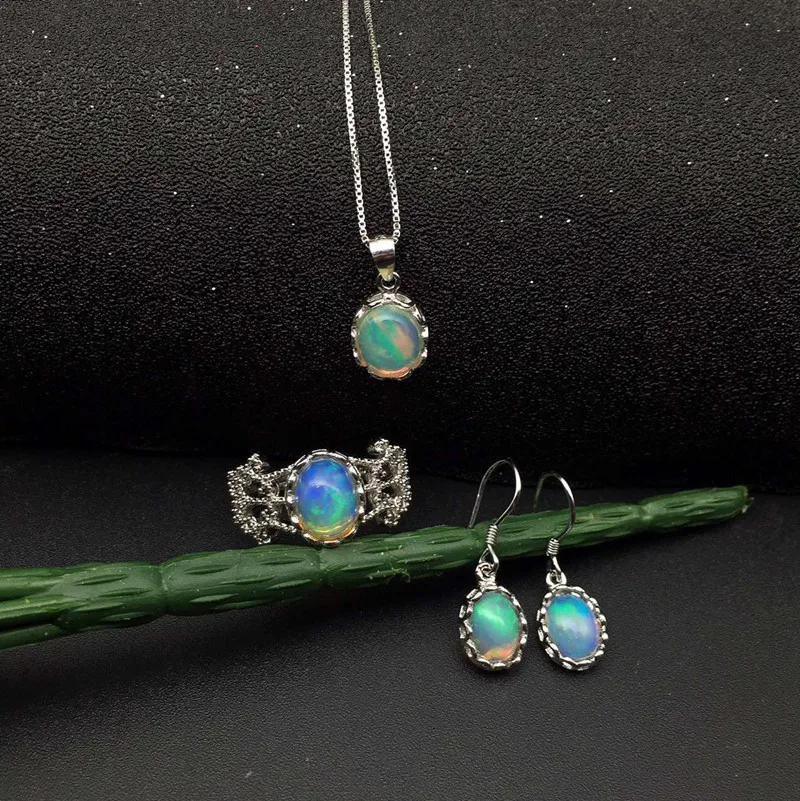 7x9 мм опал кулон ювелирные изделия из стерлингового серебра 925 пробы огненный