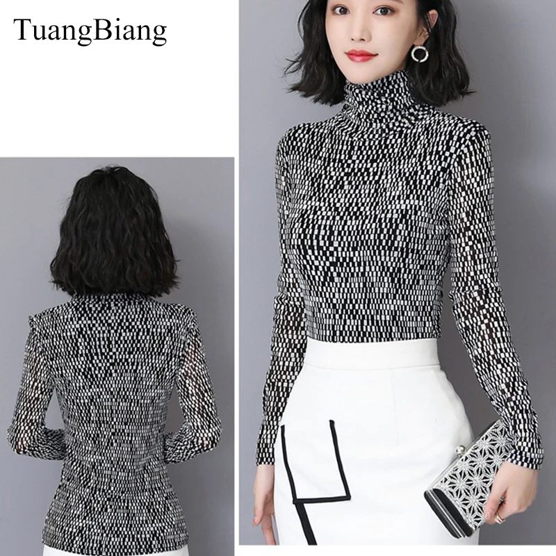 2018 осень для женщин с принтом в клетку рубашка длинным рукавом горошек Для