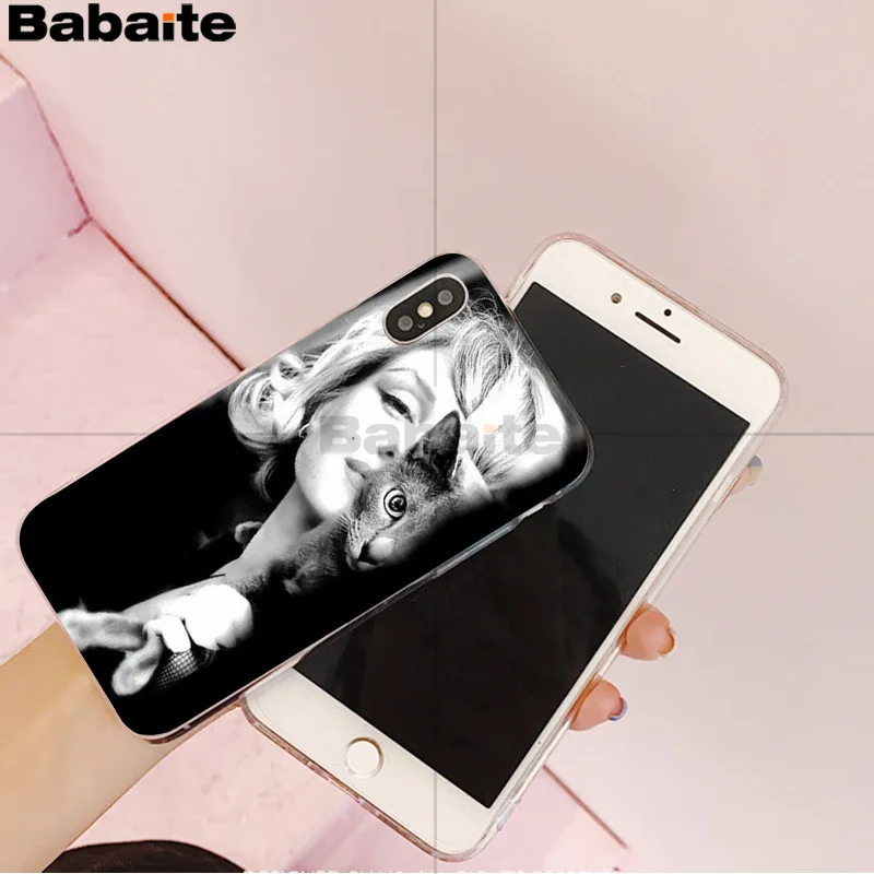 Babaite Мэрилин Монро Мягкий ТПУ чехол для телефона iPhone X XS MAX 6 6s 7 7plus 8 8Plus 5 5S SE XR