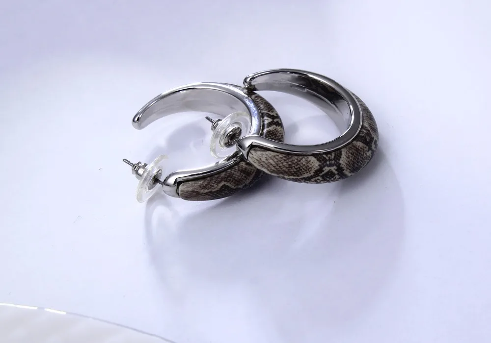 Модные дизайнерские серьги-кольца в виде змеиной кожи с животными, ювелирные изделия коричневого цвета, трендовые ювелирные изделия для женщин, быстрая, серьги