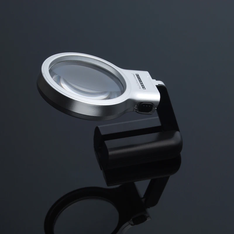 3X Складная лупа со светодиодным освещением увеличительное стекло стеклянная